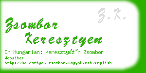 zsombor keresztyen business card